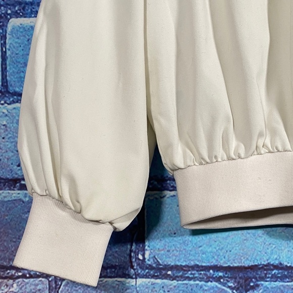 Knights Bridge For Men Vintage White Bomber Jacket Size 42-44 Harrington Style - Picture 6 of 11